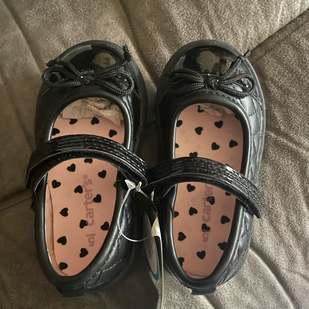 Carter's Black Dress Shoes with Heart Insole